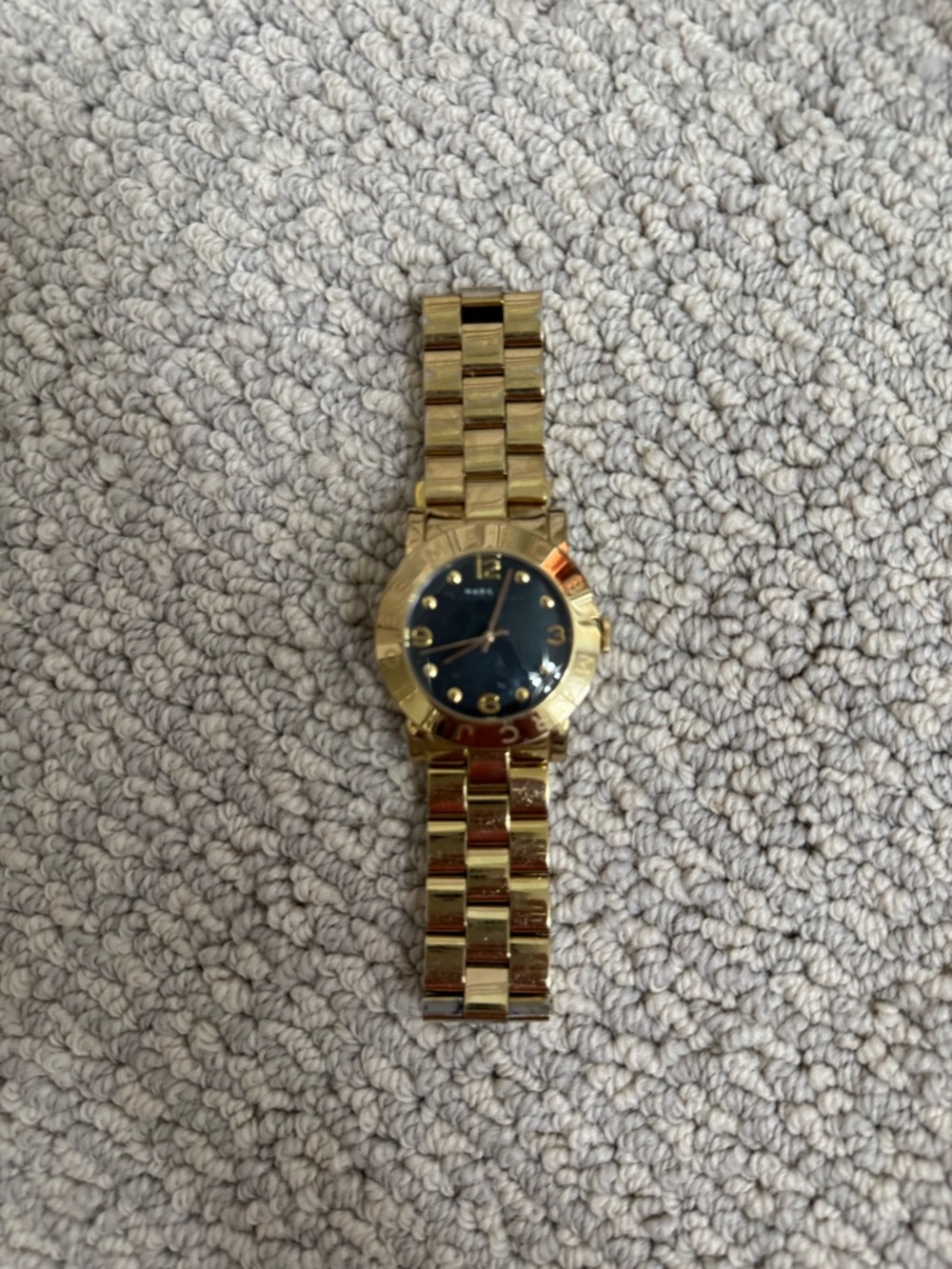 Marc Jacobs Gold-Tone Bracelet Watch with Blue Dial